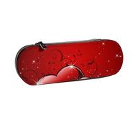 LfearTesa Astuccio rigido per matite, cancelleria, organizer, astuccio in pelle per matite e penne e trousse per il trucco, stampa con cuori glitterati e amore di San Valentino