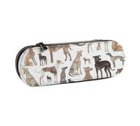 LfearTesa Astuccio rigido per matite, cancelleria, organizer, astuccio in pelle per matite e penne e trousse per il trucco, levriero, whippet e cane
