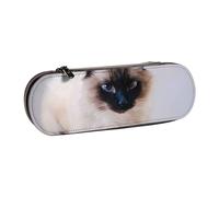 LfearTesa Astuccio rigido per matite, cancelleria, organizer, astuccio in pelle per matite e penne e trousse per trucchi, animale domestico in pelliccia, gatto Bali