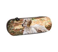LfearTesa Astuccio rigido per matite, cancelleria, organizer, astuccio in pelle per matite e penne e trousse per il trucco, setter inglese, animali domestici autunnali, cani inglesi