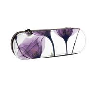 LfearTesa Astuccio rigido per matite, cancelleria, organizer, astuccio in pelle per matite e penne e trousse per il trucco, fiori viola lavanda Hope
