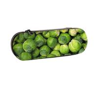 LfearTesa Astuccio rigido per matite, cancelleria, organizer, astuccio in pelle per matite e penne e trousse per il trucco, stampa verde con cavoletti di Bruxelles