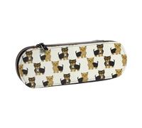 LfearTesa Astuccio rigido per matite, cancelleria, organizer, astuccio in pelle per matite e penne e trousse per trucchi, Yorkshire Terrier, simpatico cane Yorkshire, animale domestico