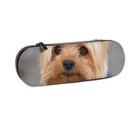 LfearTesa Astuccio rigido per matite, cancelleria, organizer, astuccio in pelle per matite e penne e trousse per il trucco, ritratto di uno Yorkshire Terrier in miniatura, foto di uno Yorkshire