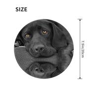 LfearTesa Cucciolo di Labrador nero, simpatico cane, tappetino per mouse rotondo da 8 pollici, base in gomma antiscivolo impermeabile