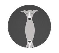 LfearTesa Levriero italiano, simpatico cane Whippet, tappetino per mouse rotondo da 8 pollici, base in gomma antiscivolo impermeabile