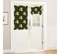 LfearTesa Limone con ramo e bouquet di gigli neri, Tende oscuranti autoadesive in stile francese per camera da letto e cucina, 66 x 102 cm, 1 pannello