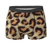 LfearTesa Pelliccia Sintetica Leopardata con Macchie Marroni,Intimo Boxer da Uomo, Mutande in Morbido Poliestere, Boxer da Uomo Personalizzati,Come Mostrato,L