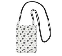 LfearTesa Piccola borsa a tracolla, porta cellulare, portamonete, borsa a tracolla, carlini neri che fanno pipì,Nero