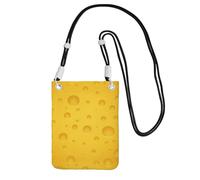 LfearTesa Piccola borsa a tracolla, porta cellulare, portamonete, borsa a tracolla, colore giallo formaggio,Nero