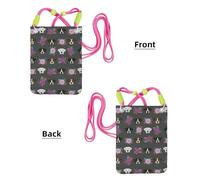 LfearTesa Piccola borsa a tracolla, porta cellulare, portamonete, borsa a tracolla, con teste di cane boxer pazze e fantastiche,Fucsia