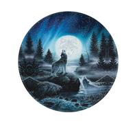 LfearTesa Risentimento del lupo, tappetino per mouse rotondo da 8 pollici, base in gomma antiscivolo impermeabile