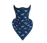 LfearTesa Silhouette di cane levriero blu navy,Maschera sportiva antivento Bandana Scaldacollo Fascia per il viso Scaldacollo Tubolare