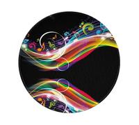 LfearTesa Tappetino per mouse rotondo da 8 pollici con musica colorata, base in gomma antiscivolo impermeabile
