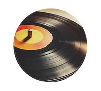 LfearTesa Tappetino per mouse rotondo da 8 pollici con stampa di dischi in vinile, base in gomma antiscivolo impermeabile