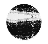 LfearTesa Tasti del pianoforte con musica, tappetino per mouse rotondo da 8 pollici, tappetino per mouse con base in gomma antiscivolo impermeabile