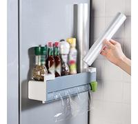 LFFH Distributore di taglierina per Pellicola Trasparente, Dispenser per Alimenti Adesivo Resistente Non poroso a Parete Tagliatrice per imballaggi in plastica Adatto per imballaggi di Alimenti