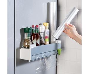 LFFH Distributore di taglierina per Pellicola Trasparente, Dispenser per Alimenti Adesivo Resistente Non poroso a Parete Tagliatrice per imballaggi in plastica Adatto per imballaggi di Alimenti