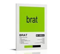 LFFHUU Brat-Charli XCX - Poster da parete su tela, adatto per camera da letto, sala da pranzo e soggiorno. Bella opera d'arte è un ottimo regalo per gli amici. Cornice stile 20 x 30 cm