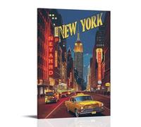 LFFHUU Poster su tela di New York, adatto per camera da letto, sala da pranzo e soggiorno, bella opera d'arte è un ottimo regalo per gli amici, stile cornice, 50 x 75 cm