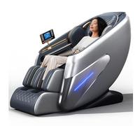 LFFTBK Poltrona Massaggiante 2026, Poltrona Reclinabile SL-Track Shiatsu, Poltrona Relax Premium Per La Casa(Silver)