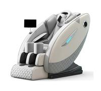 LFFTBK Poltrona Massaggiante 4D Professionale, Scansione IA a Pressione, Binario SL Zero Gravità, Massaggio Oculare Esclusivo, Salvaspazio, Già Montata, Bluetooth(Gray)