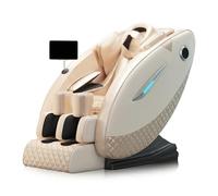 LFFTBK Poltrona Massaggiante 4D Professionale, Scansione IA a Pressione, Binario SL Zero Gravità, Massaggio Oculare Esclusivo, Salvaspazio, Già Montata, Bluetooth(Gold)