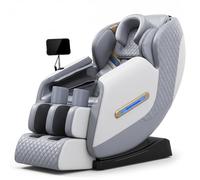 LFFTBK Poltrona Massaggiante 4D Zero Gravity con Binario SL, Chip AI, 25 Modalità, Airbag Full Body, Calore, Altoparlanti Bluetooth, Touch Screen LCD(Gray)