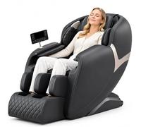 LFFTBK Poltrona Massaggiante Full Body Zero Gravity, Massaggio 3D, Airbag Completi, Rulli Piedi e Riscaldamento per Relax Casa e Ufficio(Noir)