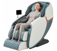 LFFTBK Poltrona Massaggiante Full Body Zero Gravity, Massaggio 3D, Airbag Completi, Rulli Piedi e Riscaldamento per Relax Casa e Ufficio(Groen)