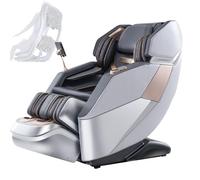 LFFTBK Poltrona Massaggiante Per Tutto Il Corpo Con Funzione Di Riscaldamento Della Schiena E Poggiapiedi Estensibile, Adatta Per Soggiorni E Camere Da Letto Domestiche.(Silver)