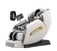 LFFTBK Poltrona Massaggiante Per Tutto Il Corpo, Gravità Zero Con binario SL e Bluetooth Riscaldamento Completo Del Corpo Sedia da Massaggio Reclinabile Y-12B(White)