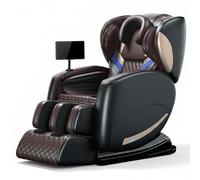 LFFTBK Poltrona Massaggiante Professionale Gravità Zero, Manipolatore in Giada e Binario SL, Termoterapia alle Erbe, Massaggio Piedi e Polpacci, Bluetooth HIFI, Touch Screen, Salvaspazio(Bruin)