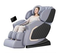 LFFTBK Poltrona Massaggiante Professionale Zero Gravity, Schermo LCD, Massaggio Simulato, Poggiatesta a U, Airbag & Rulli Piedi, Senza Montaggio(Blue)