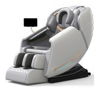 LFFTBK Poltrona Massaggiante Zero Gravity con Binario SL 145cm, Massaggio Airbag Full Body, Bluetooth 3D, Piedi e Polpacci, Relax Casa(Gray)