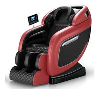 LFFTBK Sedia da massaggio per tutto il corpo, SL Track Intelligent Hot Pad Recliner per anziani(Red)