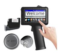 LFfwynog Etichettatrice per stampante portatile, stampante a getto d'inchiostro portatile da 4,3 pollici Supporta più di 40 lingue e metodi di input per numero di lotto/data,Machine+Cartridge