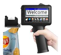 LFfwynog Pistola per stampante a getto d'inchiostro portatile da 4,3 pollici, stampante portatile con cartuccia d'inchiostro ad asciugatura rapida per testo/codice,Machine+Cartridge