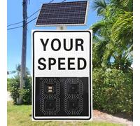LFfwynog Segnale di Feedback della velocità Alimentato ad energia Solare, rilevatore di velocità Impermeabile, Segnale Radar di Limite di velocità in Alluminio antiruggine 2 Digitale Solar-50 * 70