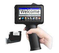 LFfwynog Stampante a getto d'inchiostro portatile da 4,3 pollici, etichettatrice per stampante portatile Supporta più di 40 lingue e metodi di input per numero di lotto/data ecc.,Machine+Cartridge