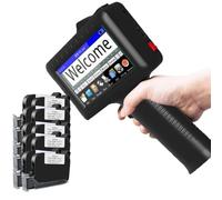 LFfwynog Stampante portatile a getto d'inchiostro da 4,3 pollici, con cartuccia d'inchiostro ad asciugatura rapida per testo/codice QR/codice a barre/logo ecc.,Machine+10inkcartridges