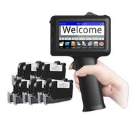 LFfwynog Stampante portatile portatile da 4,3 pollici, pistola per stampante a getto d'inchiostro portatile, modifica liberamente il contenuto, utilizzo per codice a barre,Machine+10inkcartridges