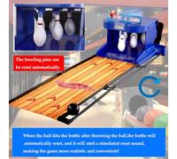 LFHWHKJ Console elettronica for bowling con reset automatico, gioco da bowling al coperto con illuminazione a LED del tabellone segnapunti elettronico, effetto sonoro di simulazione(2m)