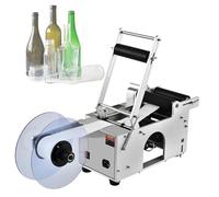 LFHWHKJ Etichettatrice manuale assistita, etichettatrice regolabile con maniglia di pressione comfort for vetro rotondo Ø 15-120 mm, etichettatrice for bottiglie da 15-50 pezzi/min