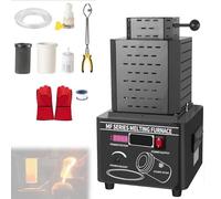 LFHWHKJ Forno Digitale Automatico, Forno per Oro da 8000 W, Kit per Fusione di Metalli, con Temperatura Massima di 1600 °C (2912 °F), per la Fusione di rottami, Argento, Oro e Rame.(Black,3KG)