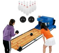 LFHWHKJ Macchina da bowlings per Interni, Set da Bowling Portatile, Bowling elettronico per Interni con Reset Automatico, tabellone segnapunti a LED ed Effetti sonori Simulati.(3.5m)