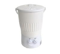 LFHWHKJ Mini lavatrice portatile, piccola lavatrice semiautomatica con timer rotativo, riponibile, cestelli separati for casa, dormitorio, appartamento, camper, viaggi, esterno(White)