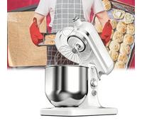 LFHWHKJ Questa impastatrice verticale multifunzionale è dotata di testa inclinabile e ciotola in acciaio inox, adatta per impasti, torte, uova, carne e farina.(White)