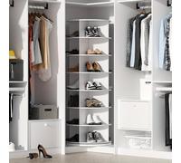 LFHWHKJ Scarpiera a 6/7 ripiani, scaffale portaoggetti girevole a 360°, scaffale angolare for libreria, può contenere 28 paia di scarpe, borse, libri e utensili da cucina. Espositore for ingresso.(7th