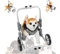 LFHWHKJ Sedia a rotelle per cani con gambe anteriori regolabili, sedia a rotelle in alluminio a quattro ruote per animali domestici, passeggino leggero per cani disabili, supporto per le zampe degli a